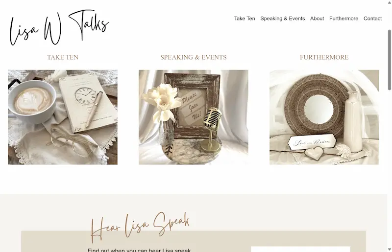 Screenshot of lisawtalks.com