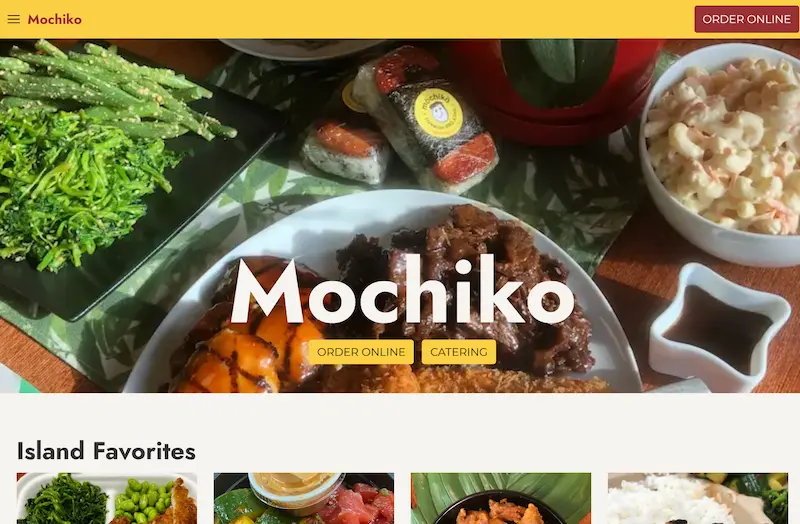 screenshot of Mochiko website